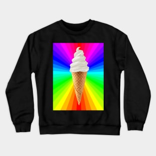 Rainbow Fluorescent Vanilla Ice Cream Cone Crewneck Sweatshirt